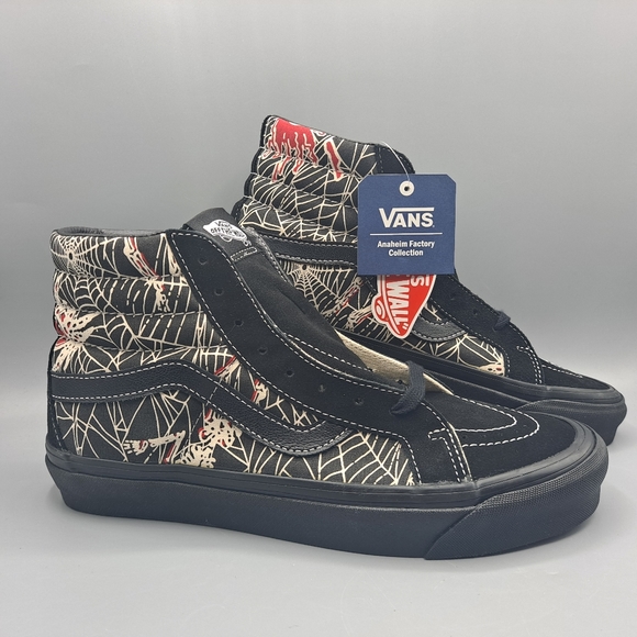 New Vans SK8-Hi Top 38 DX Anaheim Factory OG Black Suede Spiderweb Men's 8.5 - Picture 1 of 15